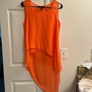 BCBGMaxazria Orange High Low Top - Size L